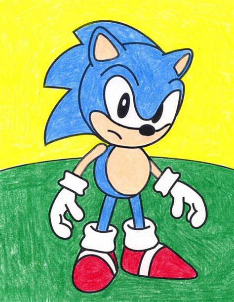 show me how to draw sonic the hedgehog