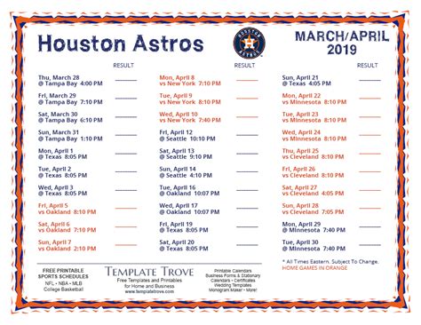 show me the astros schedule