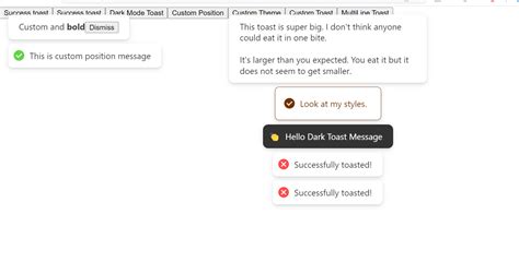 show toast message in react js