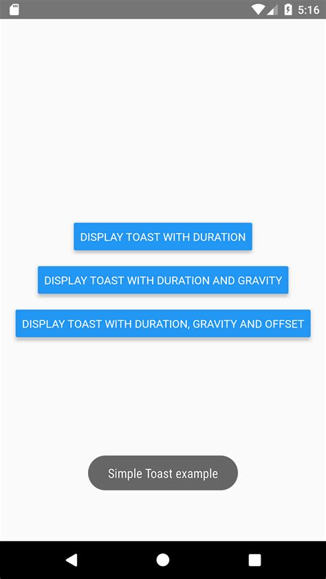 show toast message in react native