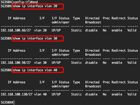 show vlan ip address cisco command