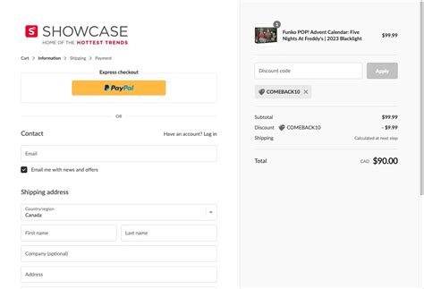 Showcase Store Discount Code