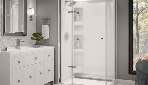 32 In. X 32 In. X 75 In. Shower Stall with Standard Base in White- Buy