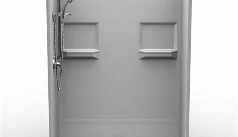 Style Selections 54x27 White 2-Piece Alcove Shower Kit (Common: 54-in x