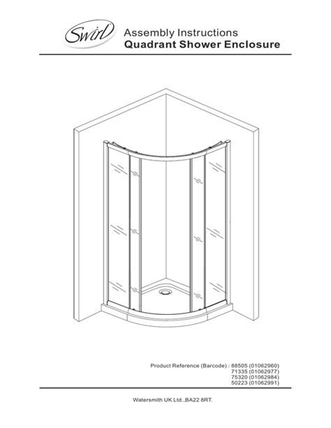 Shower Enclosure Assembly Instructions