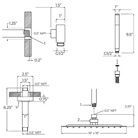 Shower Head Fitting Depth