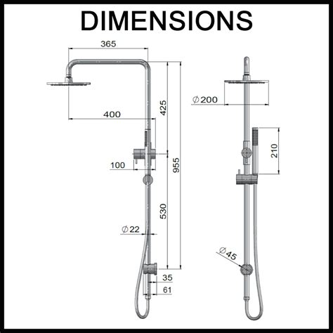 Shower Rail Sizes
