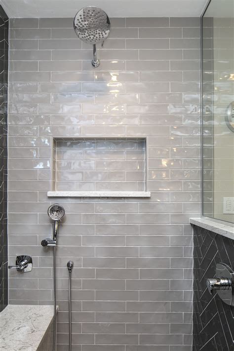 Shower With Gray Tile