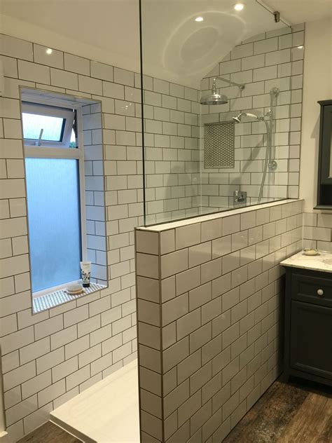 Shower With Window Subway Tile