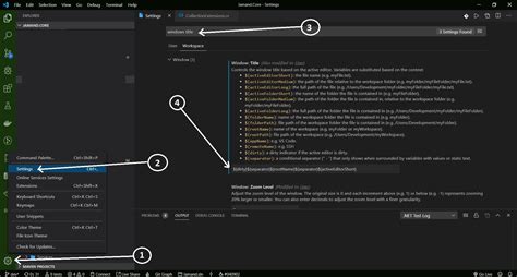 showing project folder in title bar for Visual Studio Code