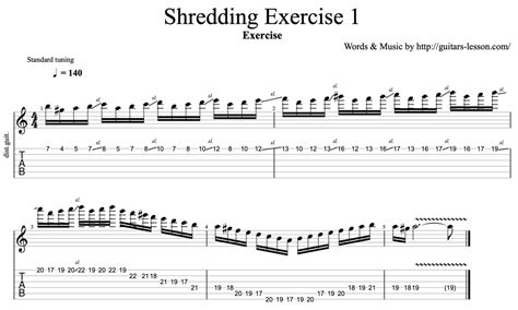Shredding Exercises Guitar Tab