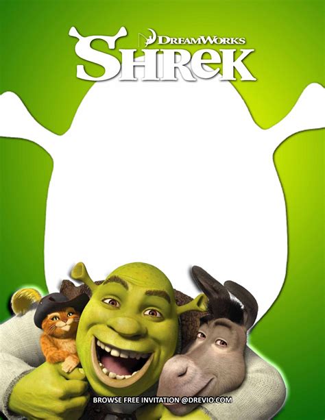 Shrek Party Invitations Printable
