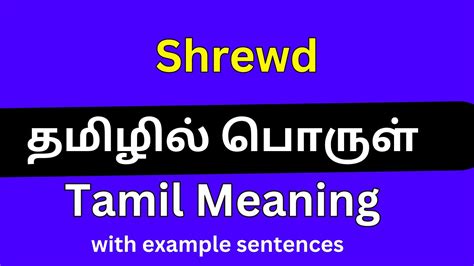 shrewd vile meaning in tamil with example