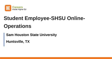 Unlock Endless Possibilities: Exploring SHSU Careers for a Brighter Future