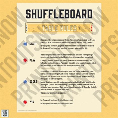 Shuffleboard Rules 2 Players