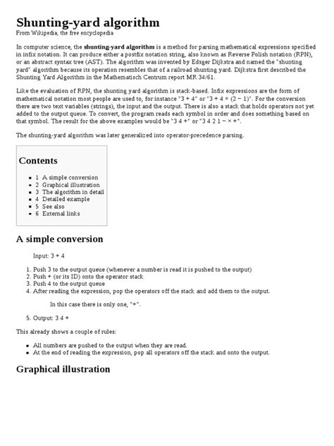 Shunt Yard Algorithm