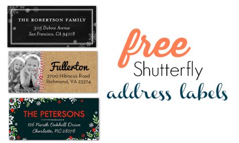 Shutterfly Free Address Labels Code