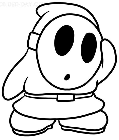 shy guy mario coloring pages