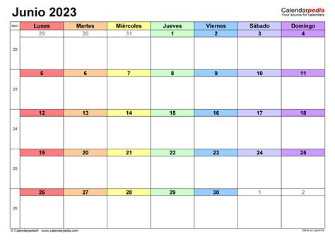 siéntete joven calendario junio 2023