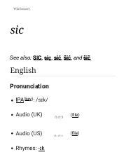 sic meaning latin