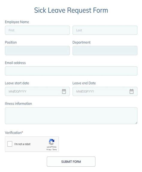 Sick Leave Request Form