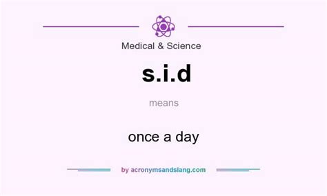 sid meaning medical once a day