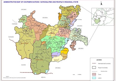 sidama regional state map
