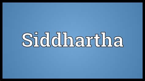 siddharth meaning in english