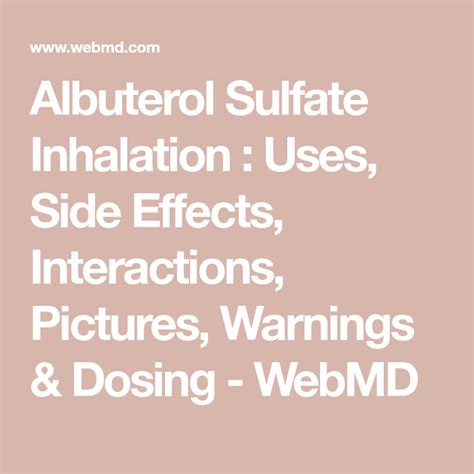 Good & Bad Side Effects of Albuterol Sulfate Albuterol, Emergency