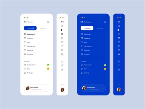 Side navigation menu for ongoing project (UI/UX) by Jana