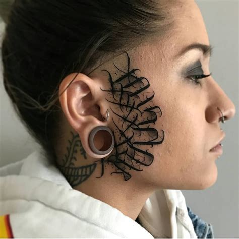 Instagram Face tattoos for women, Hairline tattoos, Facial tattoos