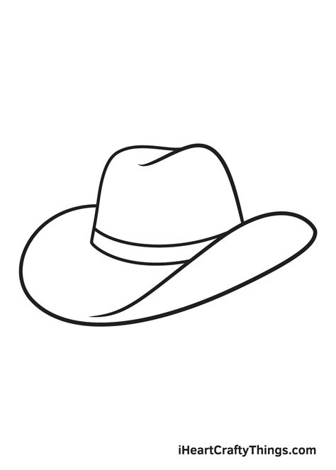 side cowboy hat sketch outline