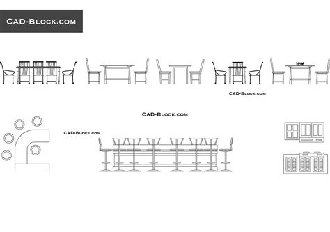 Side Elevation Of Table Cad Block