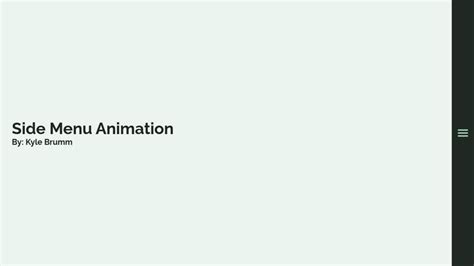 Side Menu Animation Codepen