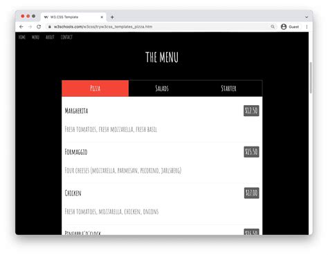 Side Menu Design W3Schools