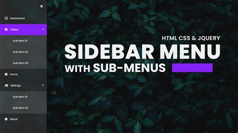 Side Menu Html Css Jquery
