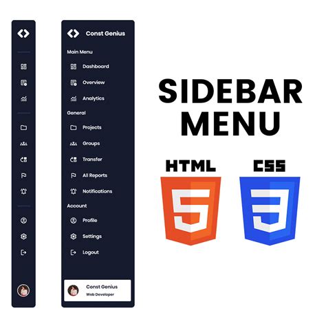 Side Navbar In Html And Css