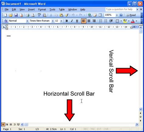 Side Scroll Bar In Word