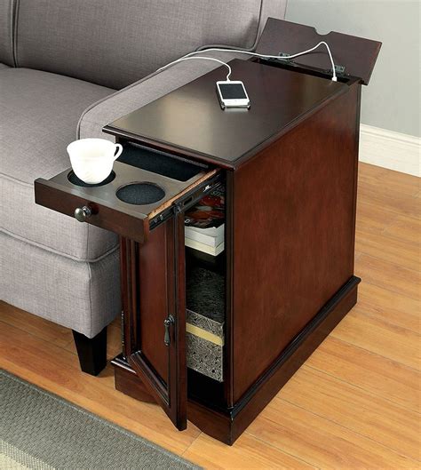 Side Table With Built In Outlet