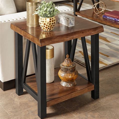 Side Table With Metal Base