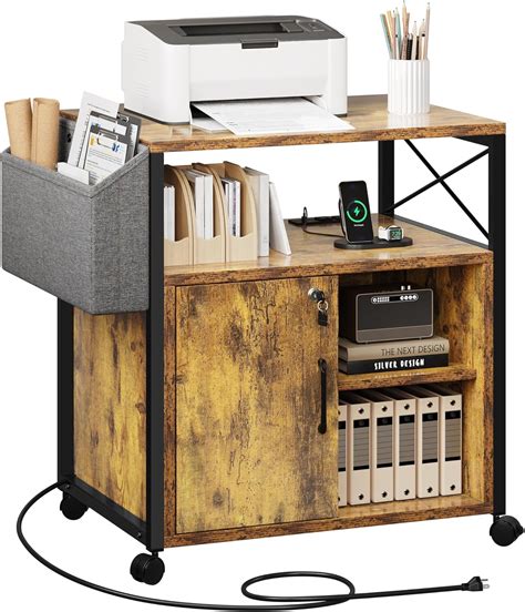 Side Table With Printer Storage