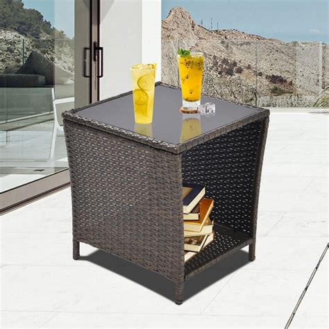 Side Table With Storage Outdoor