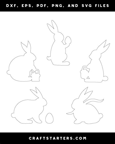 Side View Of An Easter Bunny Printable