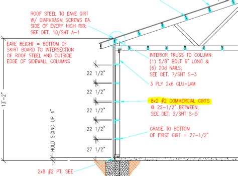 Side Wall Girt Spacing