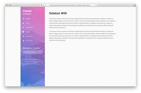 Sidebar Design Templates