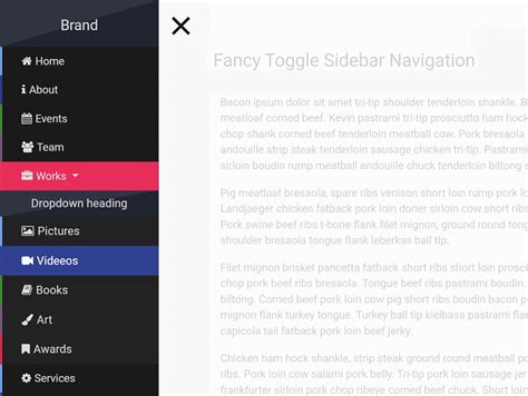 Sidebar Navbar Example In Bootstrap