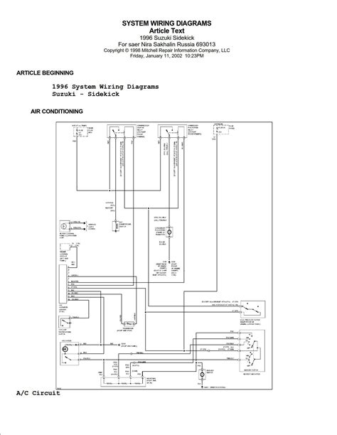 [DIAGRAM] 95 Suzuki Sidekick Wiring Diagram Of A