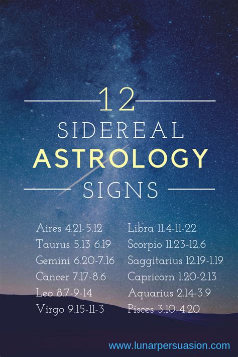 sidereal astrology signs and traits