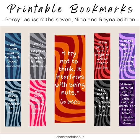 Sideways Percy Jackson Printable Bookmarks