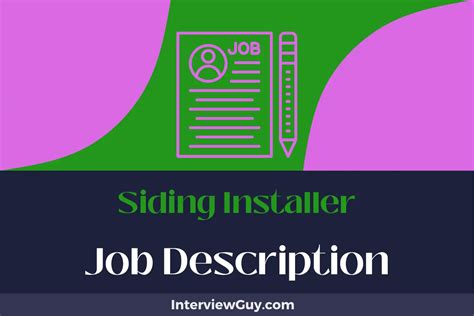 Siding Job Description